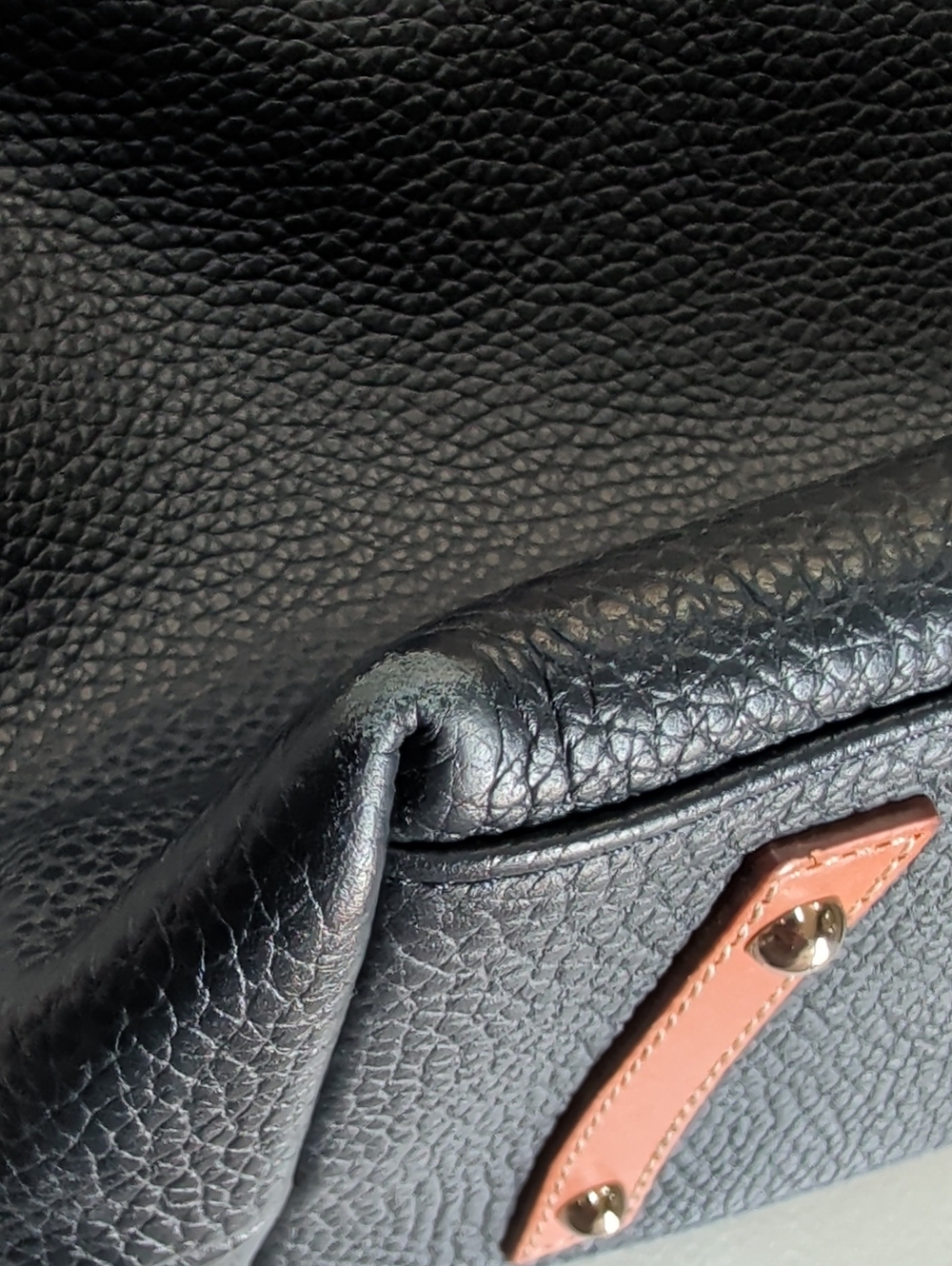 Dooney & Bourke, Midnight Blue Large Pebble Leather Tote With Rich Red Lining - Picture 12 of 16